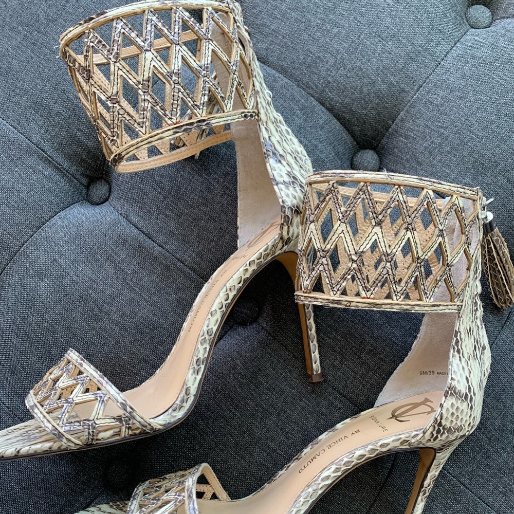Vince Camuto Signature Ankle Cuff Snake Sandals